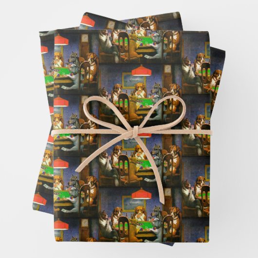 A Friend in Need Dogs Poker Gift spielen Geschenkpapier Set (Beispiel)