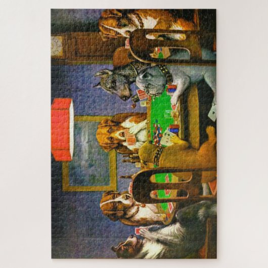 A Friend in Need Hogs Playing Poker 1903 Puzzle (Vertikal)