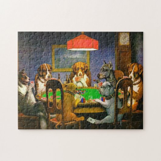 A Friend in Need Hogs Playing Poker 1903 Puzzle (Horizontal)
