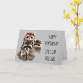 A Friend Like You Journey Raccoon Birthday Fun Karte (Gelbe Blume)