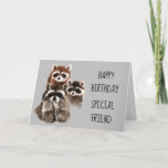 A Friend Like You Journey Raccoon Birthday Fun Karte<br><div class="desc">HAppy Birhday  friend like you makes the journey worthwhile.   Fun Watercolor Raccoon Friends for those who love animals and have a sense of humor</div>