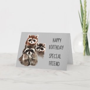 A Friend Like You Journey Raccoon Birthday Fun Karte