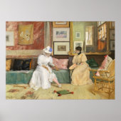 A Friendly Call, 1895 (Öl auf Leinwand) Poster (Vorne)