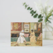 A Friendly Call, 1895 (Öl auf Leinwand) Postkarte (Stehend Vorderseite)