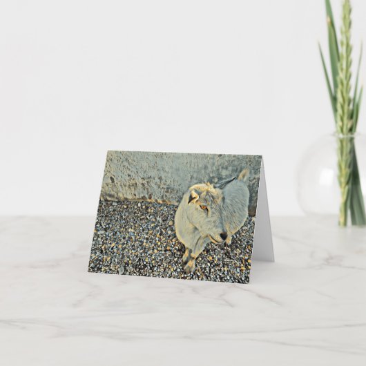 A Friendly Goat sagt Hello - Blank Card Karte (Vorderseite)