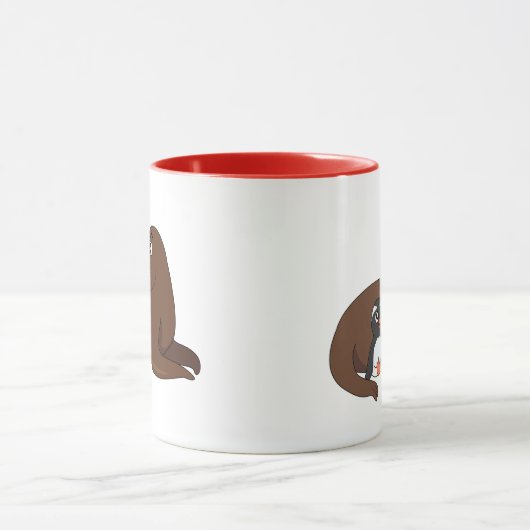 A friendly seal and a penguin cartoon tasse (Zentrum)