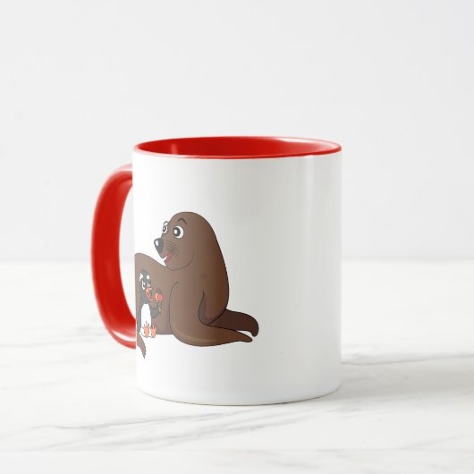 A friendly seal and a penguin cartoon tasse (Vorderseite Links)
