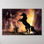 A Friesian Stallion horse rearing Poster (Vorne)