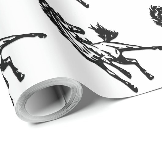A Frisky Jumping Horse in the Wild Geschenkpapier (Rolleneckpunkt)