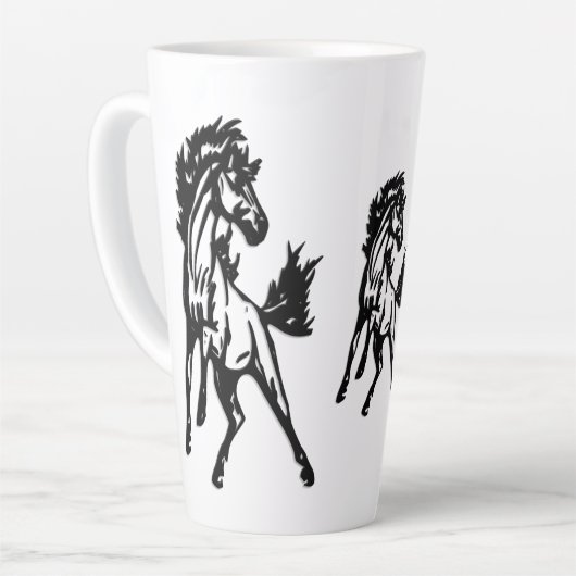A Frisky Jumping Horse in the Wild Milchtasse (Linke Ecke)