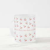 A frosted glass mug with cherry pattern mattglastasse (Vorderseite Links)