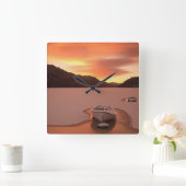 A Frozen Loch | Ruthven, Uk Quadratische Wanduhr (Zuhause)