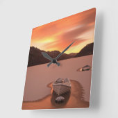 A Frozen Loch | Ruthven, Uk Quadratische Wanduhr (Winkel)