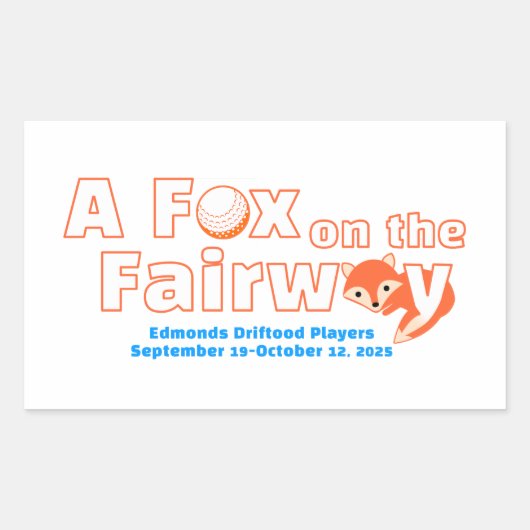 "A" Fuchs auf der Fairway - Aufkleber (Vorderseite)
