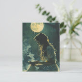 A Full Moon Spell Woman With Incense Postkarte (Stehend Vorderseite)