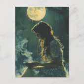 A Full Moon Spell Woman With Incense Postkarte (Vorderseite)