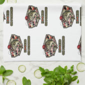 A fun and bold illustration of a cool bass geschirrtuch (Gefaltet)