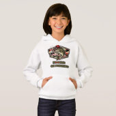 A fun and bold illustration of a cool bass hoodie (Vorne ganz)