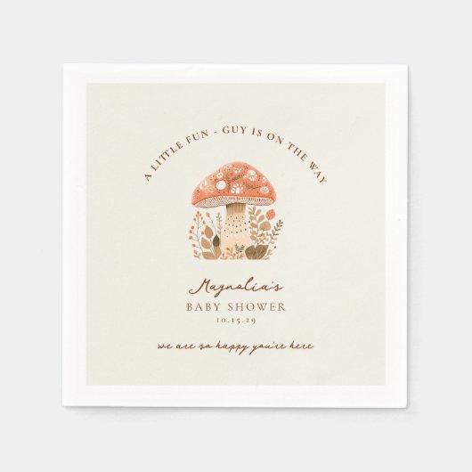 A Fun Little Guy is on the Way Baby Shower Serviette (Vorderseite)