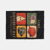 A Fun Puzzle, Same...different Hat,funny Protest T Fleecedecke (Vorderseite (Horizontal))