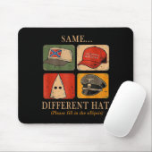 A Fun Puzzle, Same...different Hat,funny Protest T Mousepad (Mit Mouse)