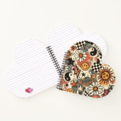 A fun retro 90s pattern featuring cheerful happy f notizblock (Innenseite)