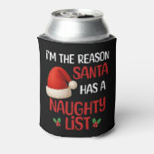 A funny Christmas naughty list design Dosenkühler (Kanne Rückseite)