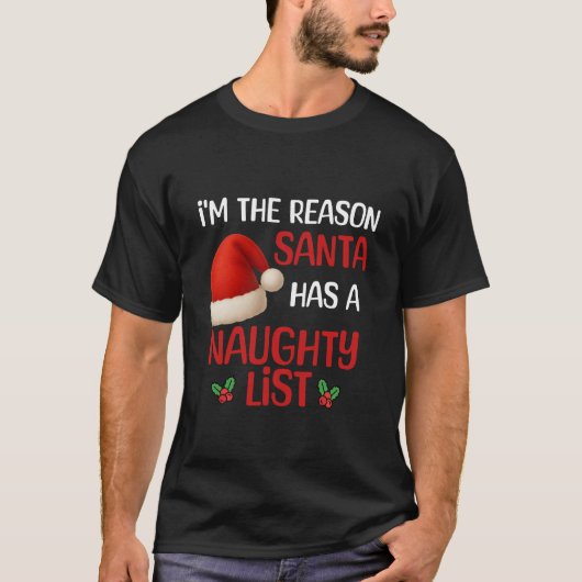 A funny Christmas naughty list design T-Shirt (Vorderseite)