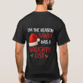 A funny Christmas naughty list design T-Shirt (Rückseite)