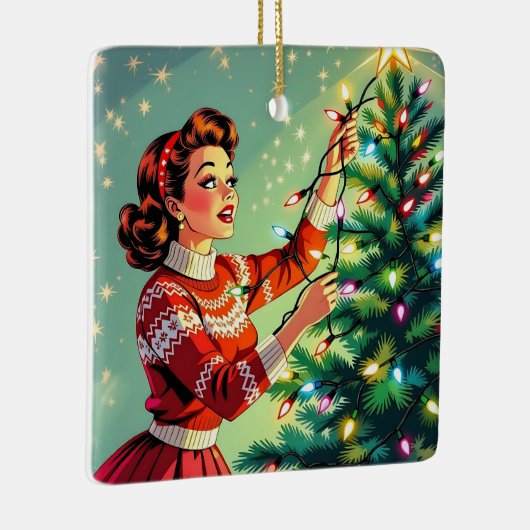 A Funny Sarcastic and Nostalgic Retro Christmas Keramikornament (Rechts)