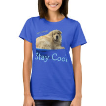 A funny t-shirt featuring a Golden Retriever.