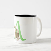 A für Anteater-Initiale - Tasse - Grün (VorderseiteRechts)