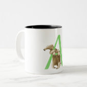 A für Anteater-Initiale - Tasse - Grün (Vorderseite Links)