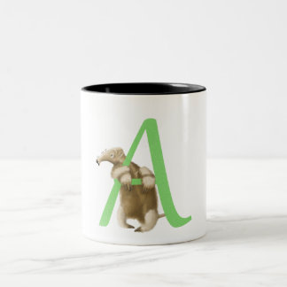 A für Anteater-Initiale - Tasse - Grün