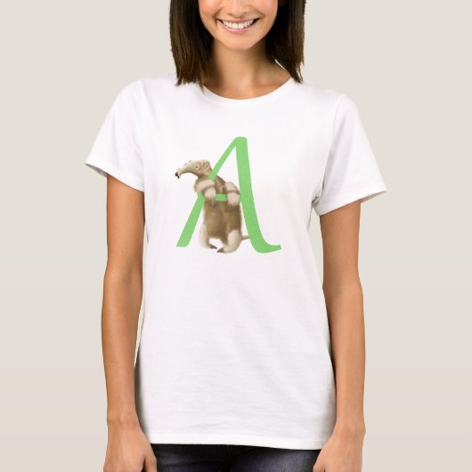 A für Anteater-Monogramm-Initialen-T - Shirt (Vorderseite)