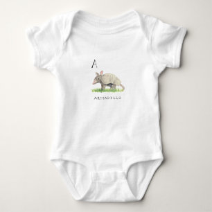 A für Gürteltier-Baby-Bodysuit Baby Strampler