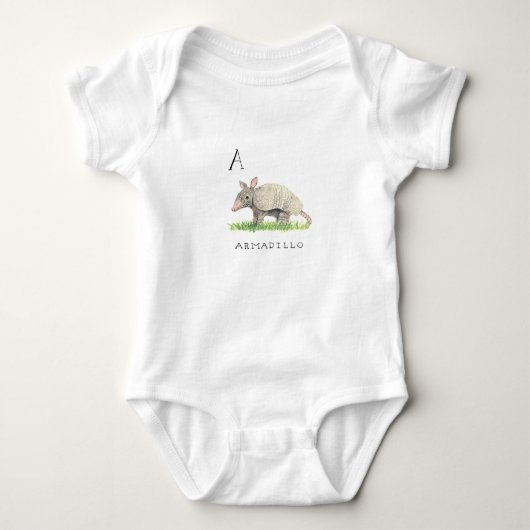 A für Gürteltier-Baby-Bodysuit Baby Strampler (Vorderseite)