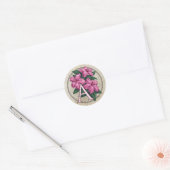 A für Monogram Round Stickers der Azalea-Blume (Umschlag)