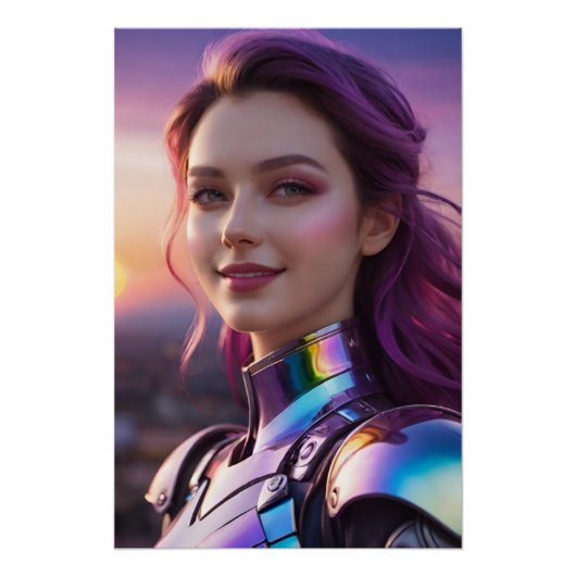 A Futuristic Sunset Portrait Poster (Vorderseite)