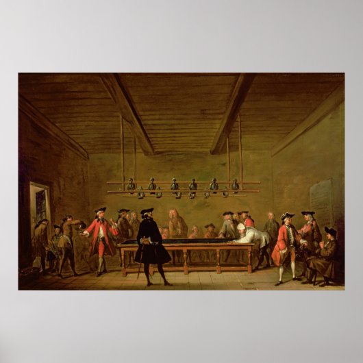 A Game of Billiards, c.1720-26 Poster (Vorne)