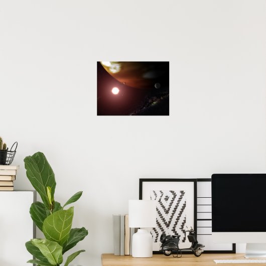 A gas giant planet orbiting a red dwarf star poster (Heimbüro)