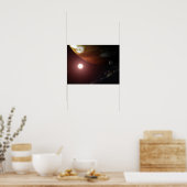A gas giant planet orbiting a red dwarf star poster (Küche)