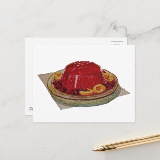 A gelatin and fruit dessert from 1930 postkarte (Vorderseite/Rückseite Beispiel)