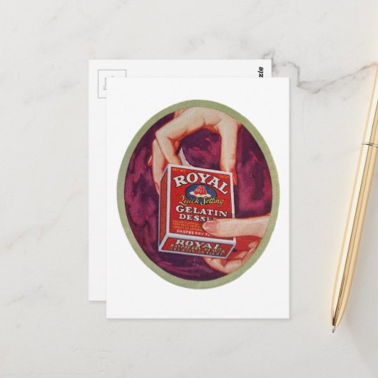 A gelatin dessert from 1930 postkarte (Vorderseite/Rückseite Beispiel)