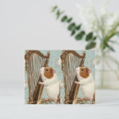 A Gentle Tune – Artistic Guinea Pig Postcard Postkarte (Stehend Vorderseite)