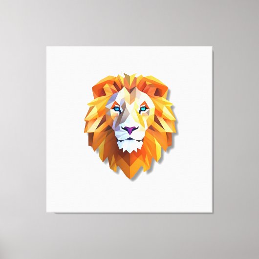 A GEOMETRIC LION Faux Canvas Print Leinwanddruck (Vorderseite)
