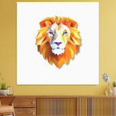 A GEOMETRIC LION Faux Canvas Print Leinwanddruck (Insitu (Wohnzimmer))