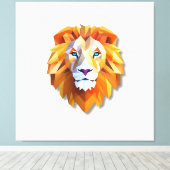 A GEOMETRIC LION Faux Canvas Print Leinwanddruck (Insitu (Holzboden))