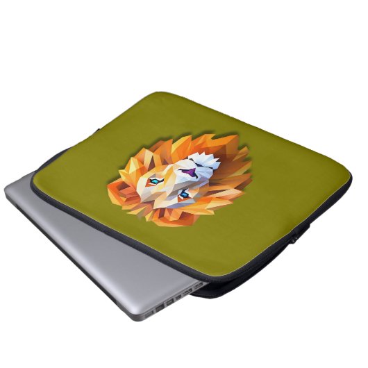 A GEOMETRIC LION laptop sleeve (Vorne Knopf)