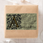A - geprägtes Vintage-Monogramm (Gold) (Insitu)